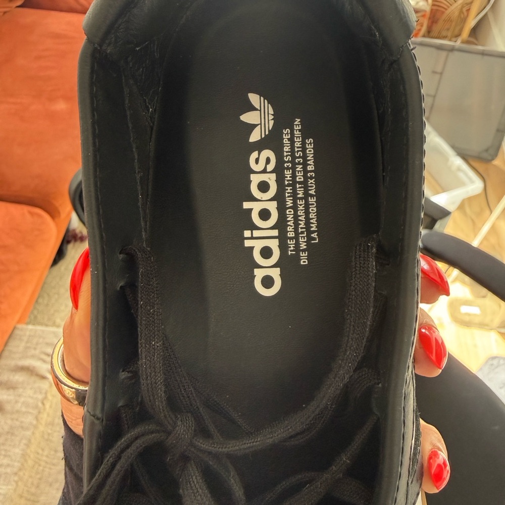 adidas White and Black Ballet Flats with Gum Sole - Picture 4 of 5